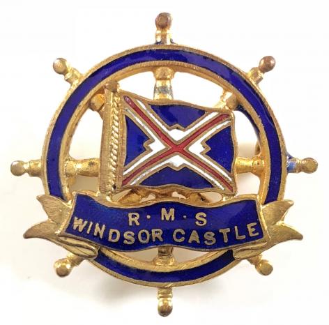 RMS Windsor Castle Union-Castle Line ships wheel badge torpedoed sunk 1943