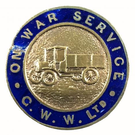 WW1 On War Service G.W.W.Ltd wagon lorry badge
