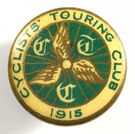 Cyclists Touring Club CTC 1915 membership tin button badge