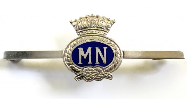 Merchant Navy silver & enamel bar brooch