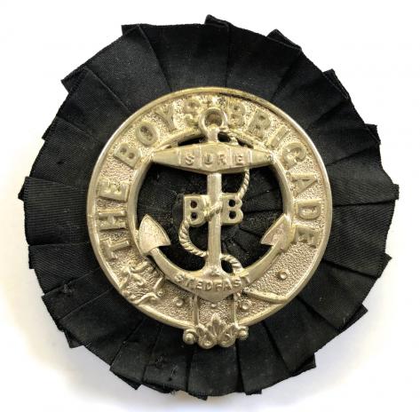 Boys Brigade officers cap badge and rosette circa 1886 to 1926