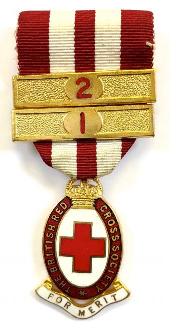 British Red Cross Society medal of merit badge and bars
