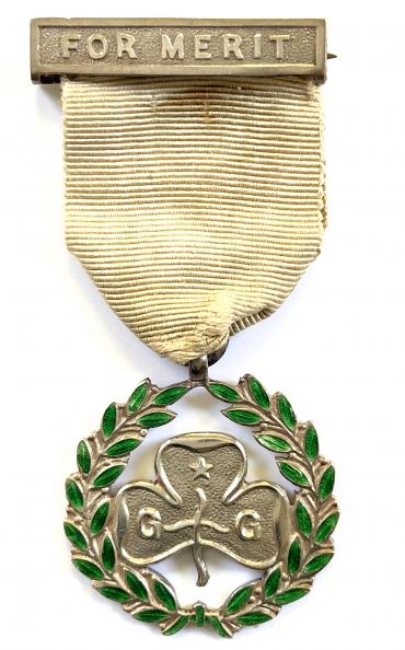 Girl Guides Medal of Merit 1928 hallmarked silver badge