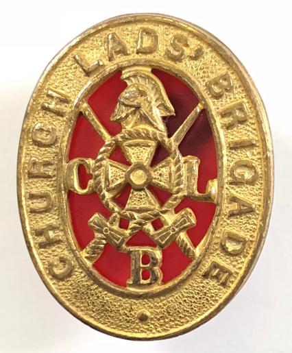 Church Lads Brigade CLB gilt hat badge