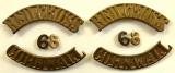 British Red Cross Society Cornwall 68 shoulder title pair of badges