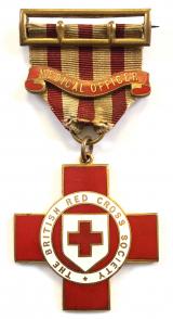 British Red Cross Society Medical Officer technical badge named to a Doctor