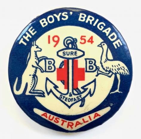 The Boys Brigade Australia 1954 celluloid tin button badge