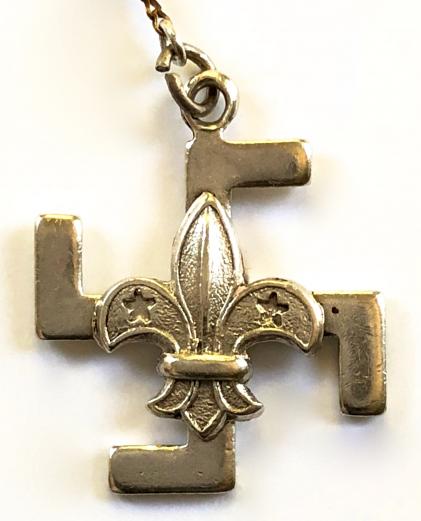 Boy Scouts silver thanks badge circa 1920 applied fleur de lys