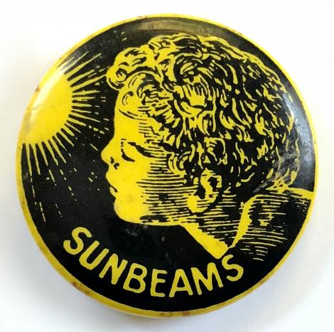 Salvation Army Sunbeams junior branch celluloid tin button badge