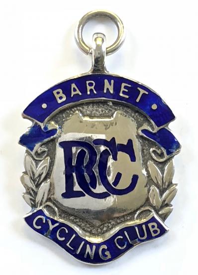 Barnet Cycling Club silver prize medal fob