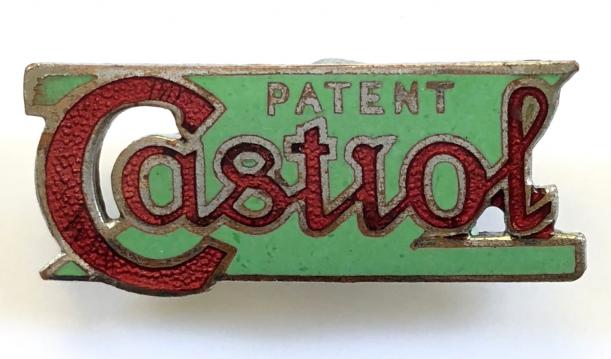 Castrol Motor Oil promotional badge by Butler in diamond pattern