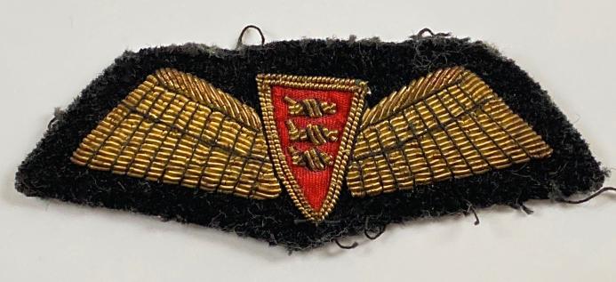 Jersey Airlines pilots wing gold bullion felt cloth badge