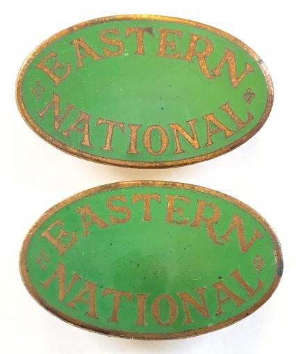 Eastern National Bus Company matching pair of collar badges circa 1960's