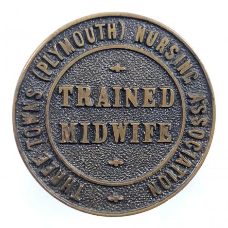 Three Towns (Plymouth) Nursing Association trained midwife union badge