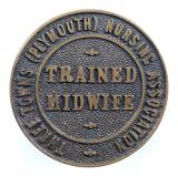 Three Towns (Plymouth) Nursing Association trained midwife union badge