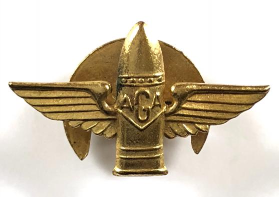 Royal Air Force Air Gunners Association AGA lapel badge circa 1950s