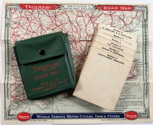 Triumph Cycle Co advertising road maps by George W. Bacon