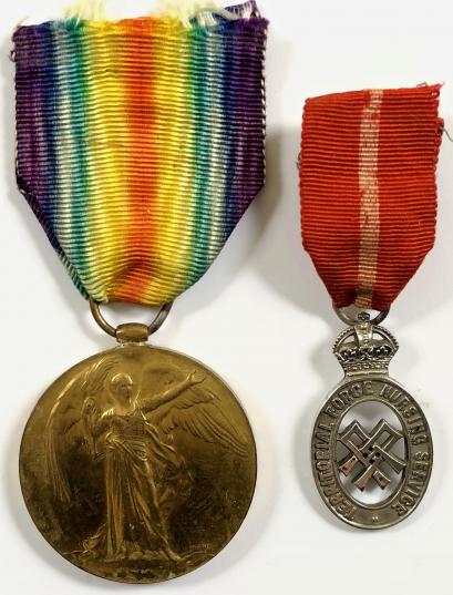 WW1 Victory Medal & Territorial Nursing Service Matron J.E.Hills RRC