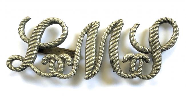 London Midland & Scottish Railway LMS rope script cap badge