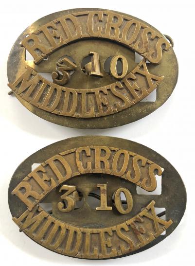 British Red Cross Society Middlesex 310 shoulder title badges