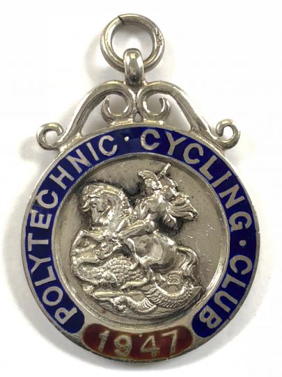 Polytechnic Cycling Club 1947 silver TT prize medal