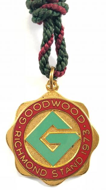 1973 Goodwood Racecourse Richmond Stand horse race badge
