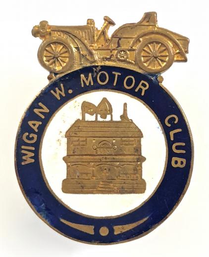 Wigan W. Motor Club Edwardian membership lapel badge