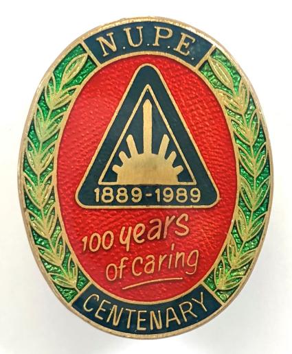 National Union of Public Employees NUPE 1989 centenary badge