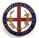 WW1 Hartlepools Hospitals Bombardment thanks giving day tribute badge