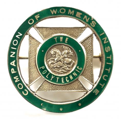 Companion of the Women's Institute The Polytechnic 1947 silver badge