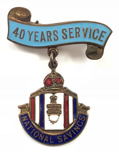 National Savings 40 years long service award badge