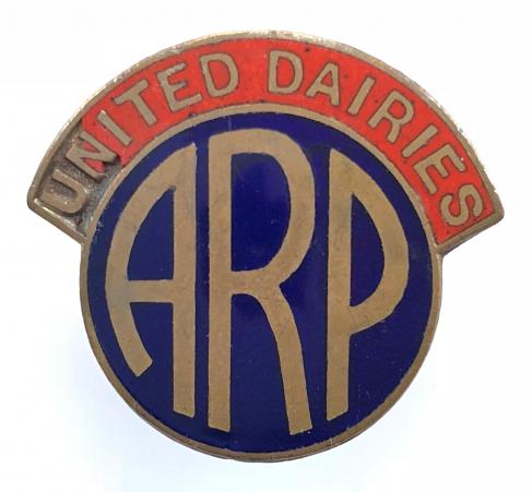 United Dairies ARP fire officer air raid precautions badge