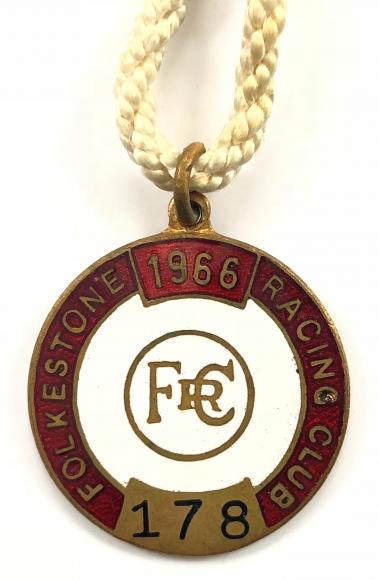 1966 Folkestone Racecourse horse racing club badge