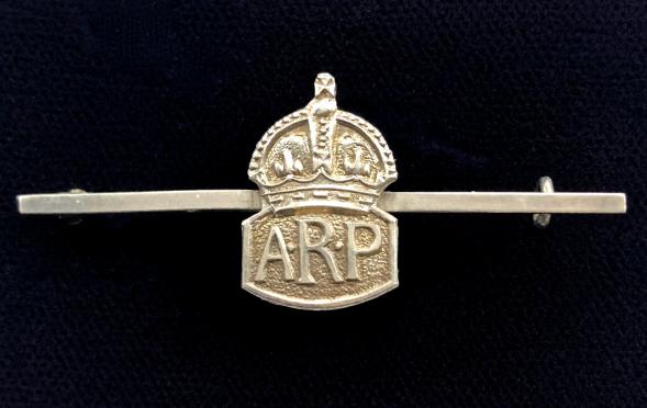 WW2 Air Raid Precautions silver miniature ARP tiepin badge