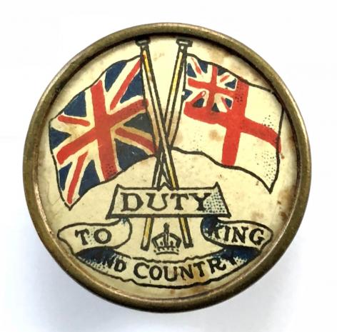 WW1 Duty to King and Country Royal Navy White Ensign fundraisers badge