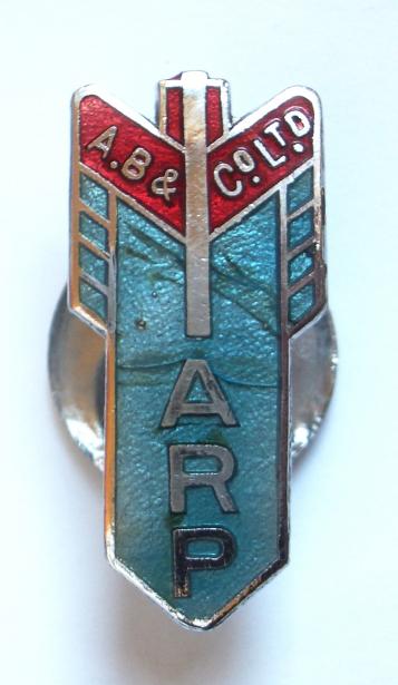 WW2 Air Raid Precautions A.B & Company Limited ARP badge