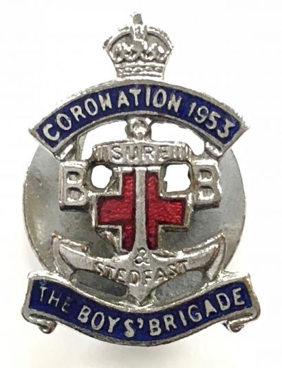 Boys Brigade Queen Elizabeth II 1953 Coronation badge issued England