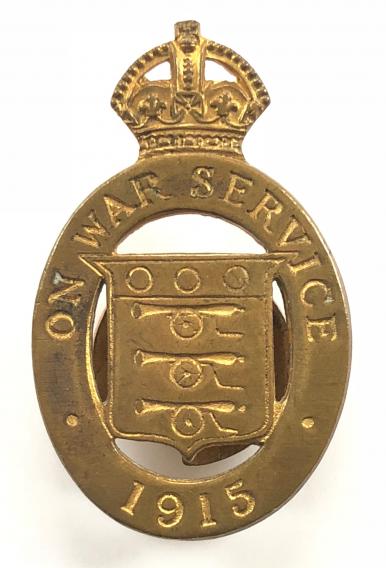 WW1 On War Service 1915 munition workers badge Gaunt N