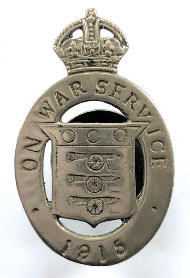 WW1 On War Service 1915 munition workers nickel plated badge