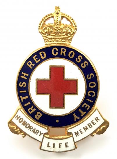 British Red Cross Honorary Life Member full size numbered badge