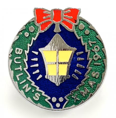 Butlins Xmas 1967 festive Christmas lantern badge