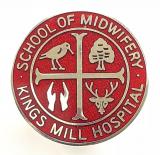 Kings Mill Hospital School of Midwifery nurses badge