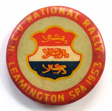 NCU National Rally Leamington Spa 1953 cycle tin button badge
