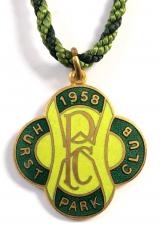 1958 Hurst Park horse racing club badge