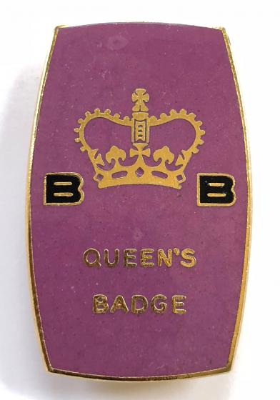 Boys Brigade The Queens Badge 1968 to 1984 enamel award