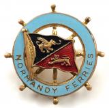 Normandy Ferries P&O and S.A.G.A. ships wheel flag badge