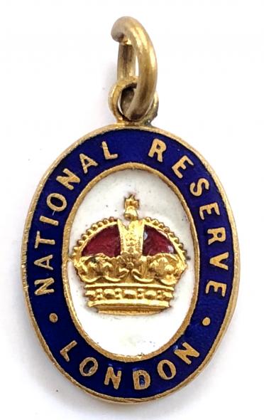 WW1 National Reserve London MINIATURE watch fob medallion badge