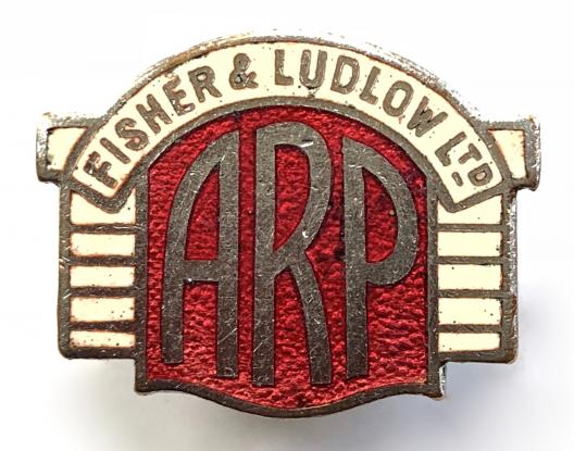 WW2 Fisher and Ludlow Ltd air raid precautions ARP badge