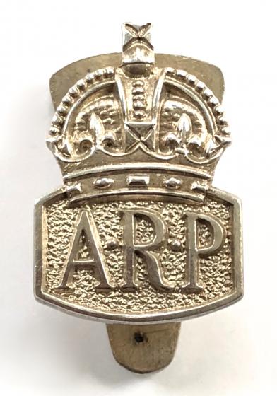 Air Raid Precautions Warden 1940 miniature silver ARP badge