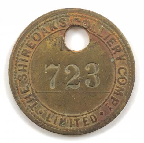 SHIREOAKS COLLIERY coal miners pit check token Worksop Nottingham